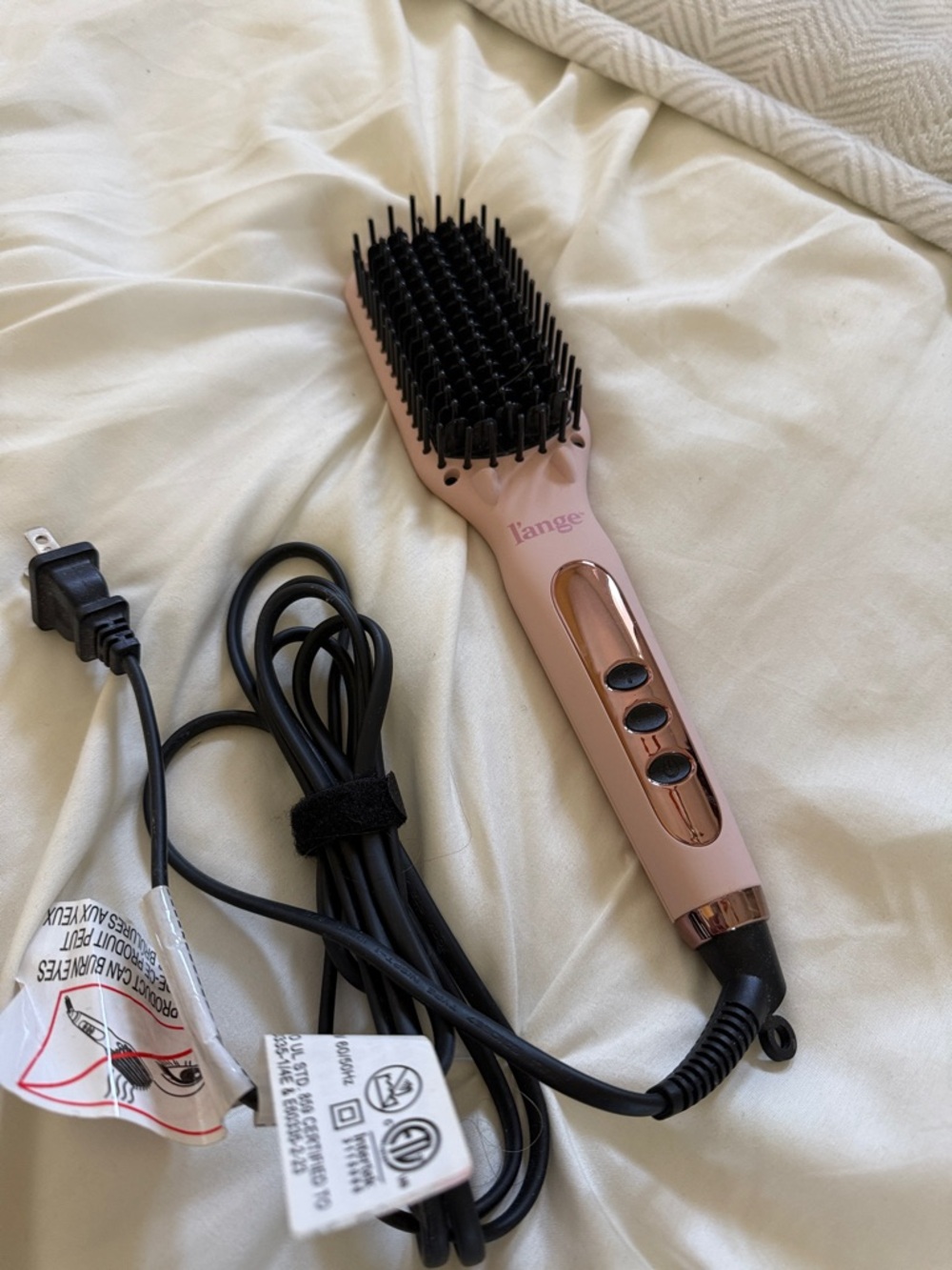 Lange Rose Gold Heated Hair Straightening Brush
